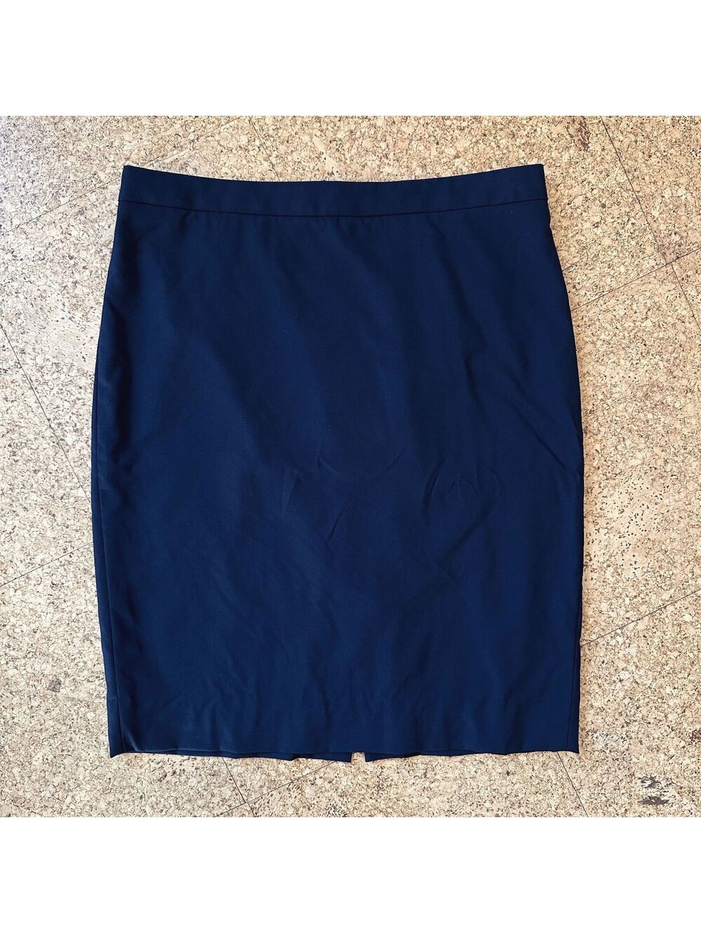 J.Crew Navy Italian Bi Stretch Wool Pencil Skirt Women's 6 Lined Style 95905